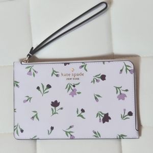 Kate Spade Staci Graceful Floral Ditsy Medium L-Zip Wristlet NWT